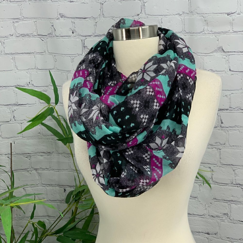 🎉Empyre Multicolor Multipattern Infinity Scarf - Picture 6 of 6